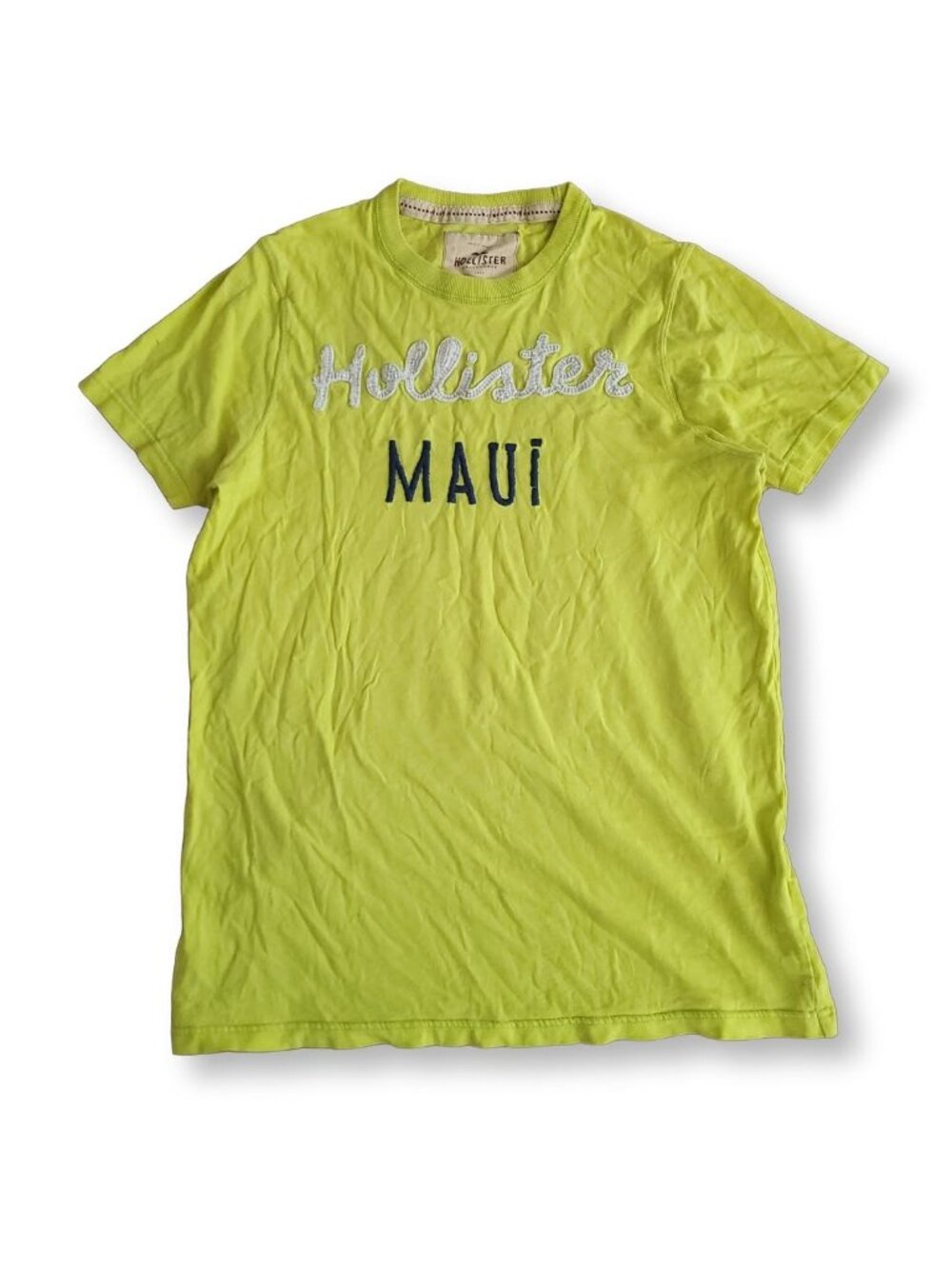 Hollister Vintage Neon Yellow Maui 1922 Oversized T-Shirt (XL)